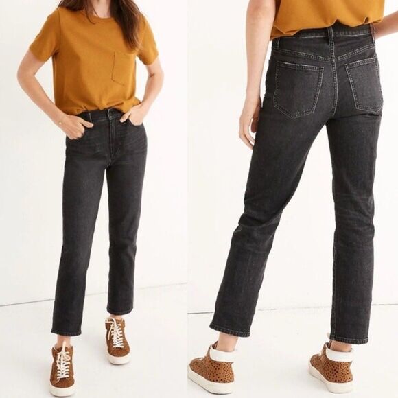 Madewell The Perfect Vintage Jean Crop Sumner Wash Black 26 - Picture 1 of 16